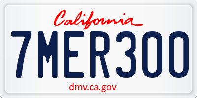 CA license plate 7MER300