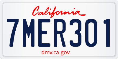CA license plate 7MER301