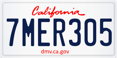 CA license plate 7MER305