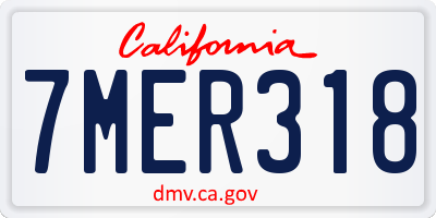 CA license plate 7MER318