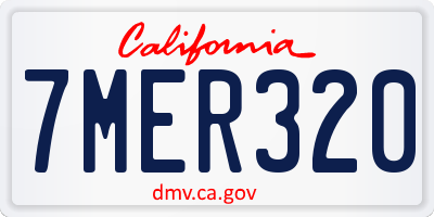 CA license plate 7MER320