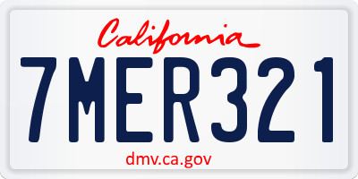 CA license plate 7MER321