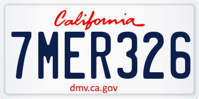 CA license plate 7MER326