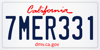 CA license plate 7MER331