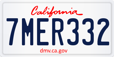 CA license plate 7MER332