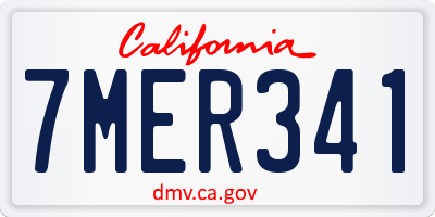 CA license plate 7MER341