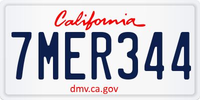 CA license plate 7MER344