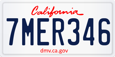 CA license plate 7MER346
