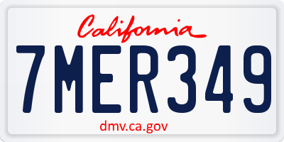 CA license plate 7MER349