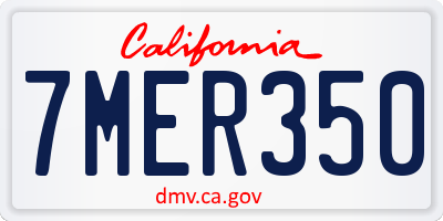 CA license plate 7MER350