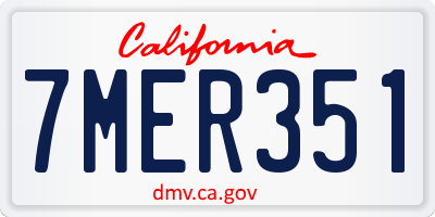 CA license plate 7MER351