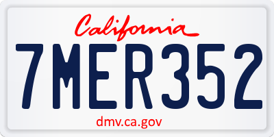 CA license plate 7MER352