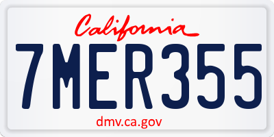 CA license plate 7MER355