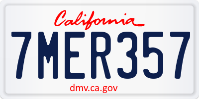 CA license plate 7MER357
