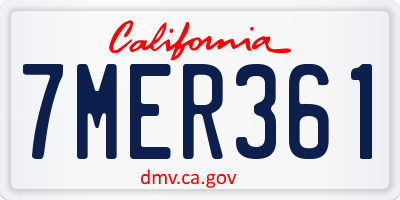 CA license plate 7MER361