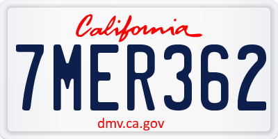CA license plate 7MER362