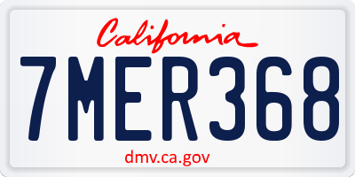 CA license plate 7MER368