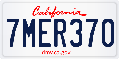 CA license plate 7MER370