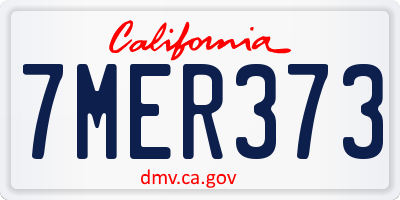 CA license plate 7MER373