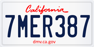 CA license plate 7MER387