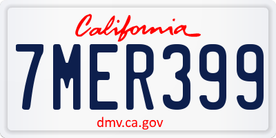 CA license plate 7MER399