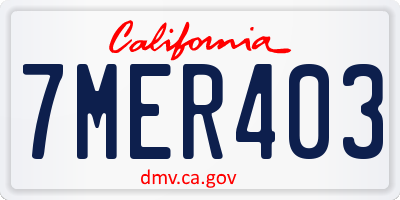 CA license plate 7MER403