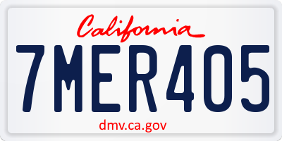 CA license plate 7MER405