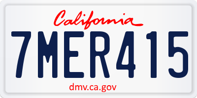 CA license plate 7MER415