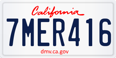 CA license plate 7MER416