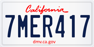 CA license plate 7MER417