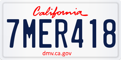 CA license plate 7MER418