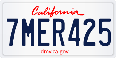 CA license plate 7MER425