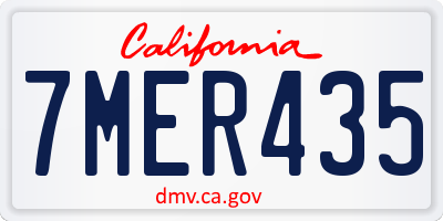 CA license plate 7MER435