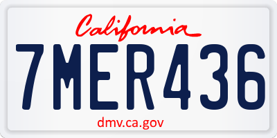 CA license plate 7MER436