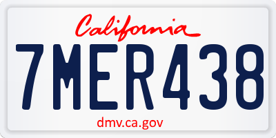 CA license plate 7MER438