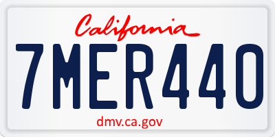 CA license plate 7MER440