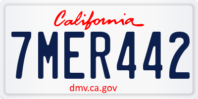 CA license plate 7MER442