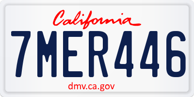 CA license plate 7MER446