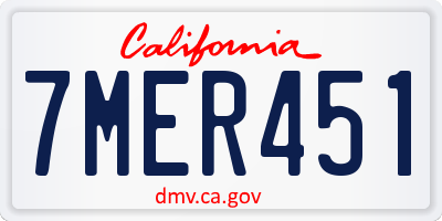 CA license plate 7MER451