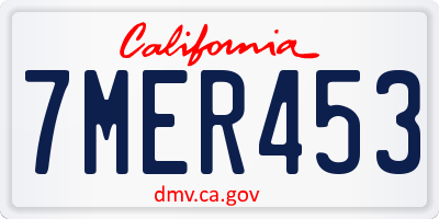 CA license plate 7MER453