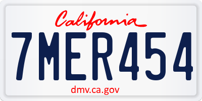 CA license plate 7MER454