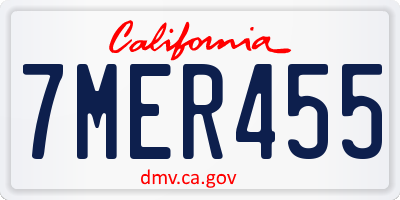 CA license plate 7MER455
