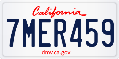 CA license plate 7MER459