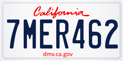 CA license plate 7MER462
