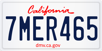 CA license plate 7MER465