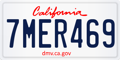 CA license plate 7MER469