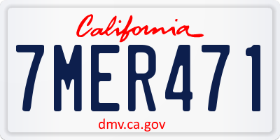 CA license plate 7MER471