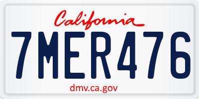 CA license plate 7MER476