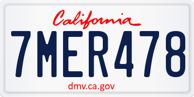 CA license plate 7MER478