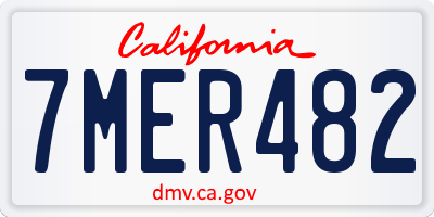 CA license plate 7MER482
